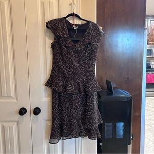 Cato Brown and Cream Floral Mini Dress